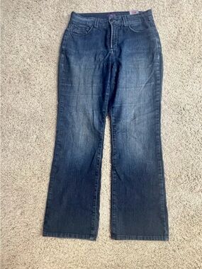 NYDJ Women's Dark Indigo Straight Leg Jeans  Lift  Tuck Technology Size 10